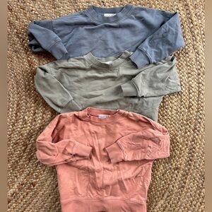 Bundle of 3 Les Gamins Sweatshirts - Dusty Blue, Olive, and Salmon